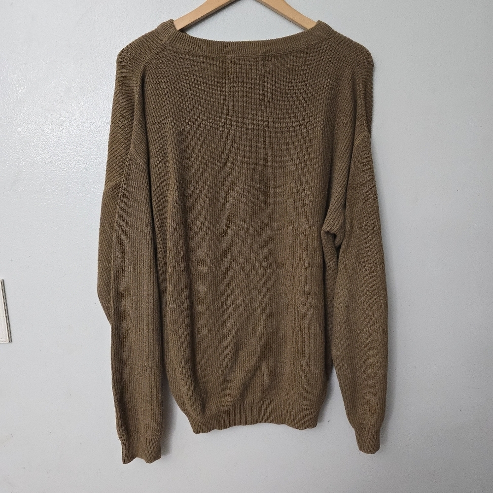Vtg Eddie Bauer Shirt Men's S Brown Thermal Waffle Knit Heavyweight Grunge Y2K - Picture 4 of 8